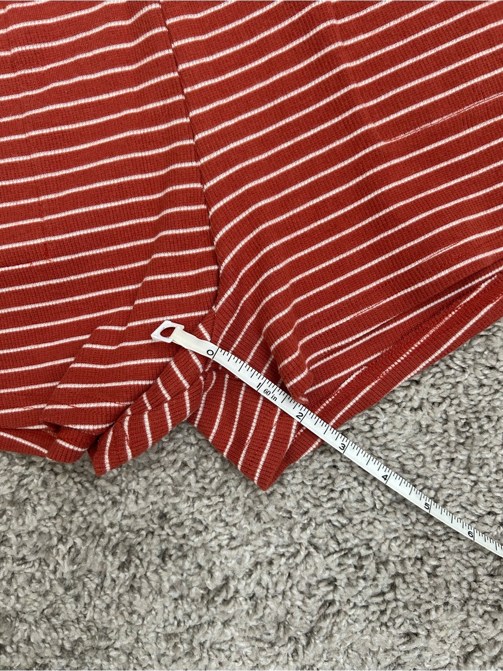 Rust Stripe Rib-Knit Romper - Picture 7 of 7